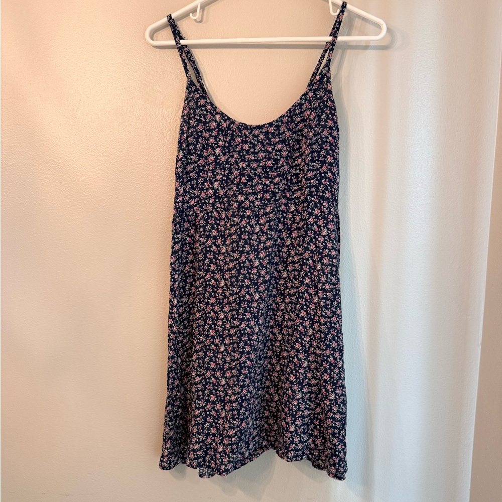 Hollister Navy Blue Floral Mini Dress